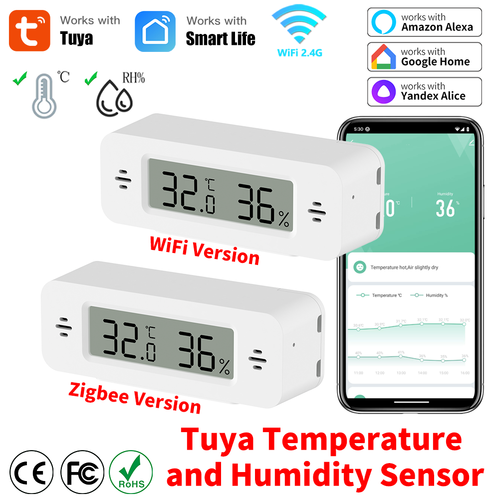 Smart Home Automation Kit - Tuya WiFi/Zigbee อุณหภูมิความชื้นเซนเซอร์ Smart Home Automation