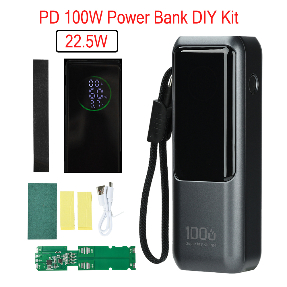 Electronics Project Kit - ชุดพาวเวอร์แบงค์ชาร์จเร็ว PD 100W พร้อมแบตเตอรี่ 21700 จำนวน