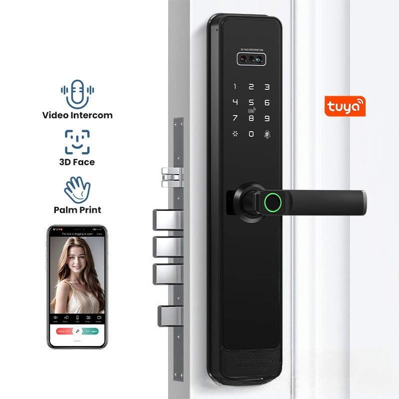 Smart Door Lock Wifi - EGFirtor กุญแจล็อคอัจฉริยะแบบกึ่งอัตโนมัติ Tuya พร้อมระบบสแกนลายนิ้วมือ รหัสผ่าน ปลดล็อคจากระยะไกลผ่าน