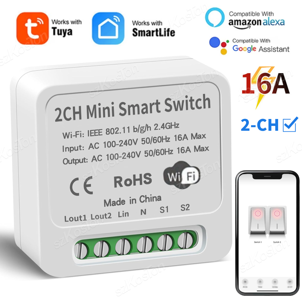 16A Tuya WiFi สมาร์ทโมดูลสวิทช - Smart Light Switch Wifi บทวิจารณ์และราคา
